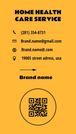 Home Health Care Service Offer Business Card US Vertical Design Template