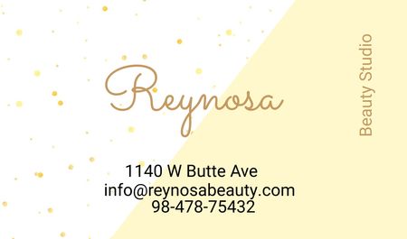 Plantilla de diseño de Beauty Studio Contacts with Simple Pattern in Pastel Business card 