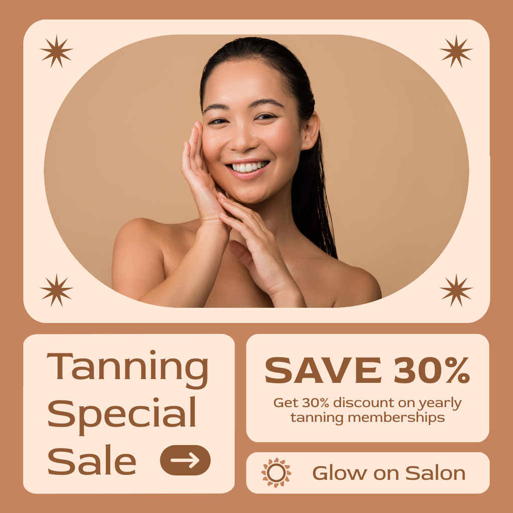 Plantilla de diseño de Special Sale on Tanning Products on Beige Instagram AD 