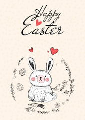 Easter Greeting With Cute Bunny