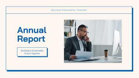 Annual Company Report With Strategy And Achievements Presentation Wide Design Template
