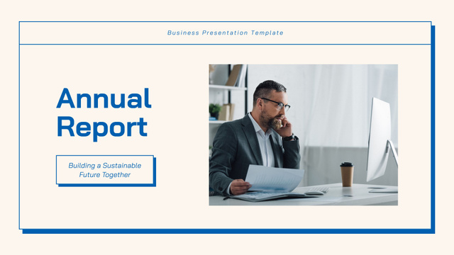 Annual Company Report With Strategy And Achievements Presentation Wide Šablona návrhu