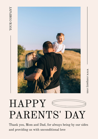 Happy Parents Day Greeting Poster A3 Design Template