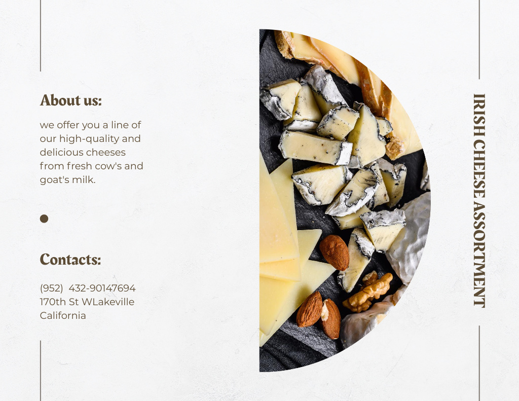 Cheese Gift Basket Offer Brochure 8.5x11in Bi-fold Design Template