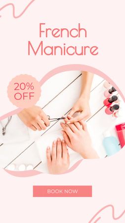Nail Salon Services Offer With Discounts And Booking Instagram Story Design Template