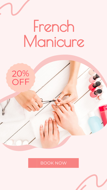Nail Salon Services Offer With Discounts And Booking Instagram Storyデザインテンプレート