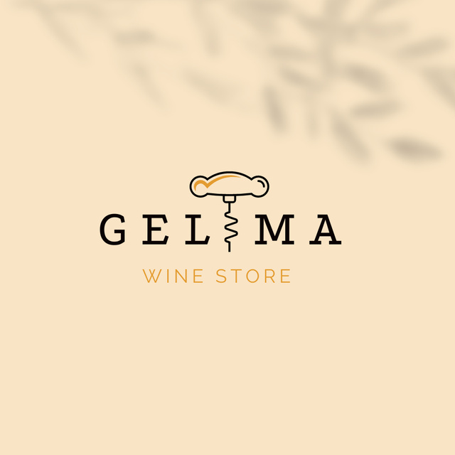 Wine Store Offer on Beige Logo 1080x1080px – шаблон для дизайна
