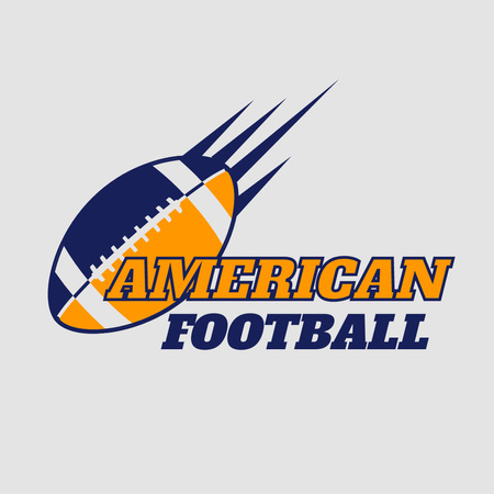 American Football Symbol Promotion In White Logo Design Template