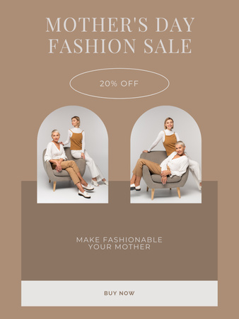 Plantilla de diseño de Anuncio de venta de moda en el día de la madre Poster US 