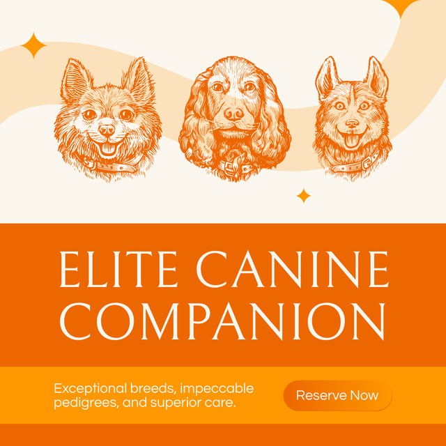 Designvorlage Elite Canine Companions Reservation für Instagram