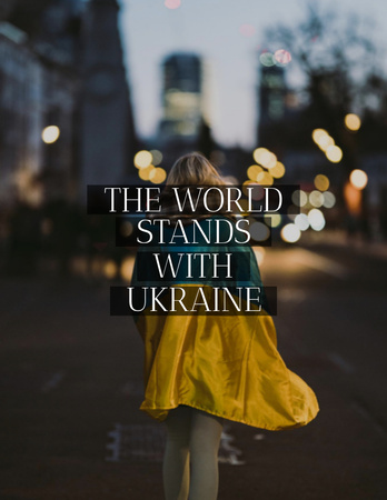 World Stands with Ukraine Flyer 8.5x11in Tasarım Şablonu