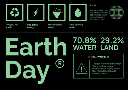 Earth Day Announcement Poster B2 Horizontal Tasarım Şablonu