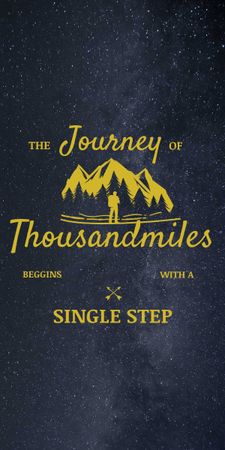 Journey Inspiration with Traveler in Mountains Graphic Design Template