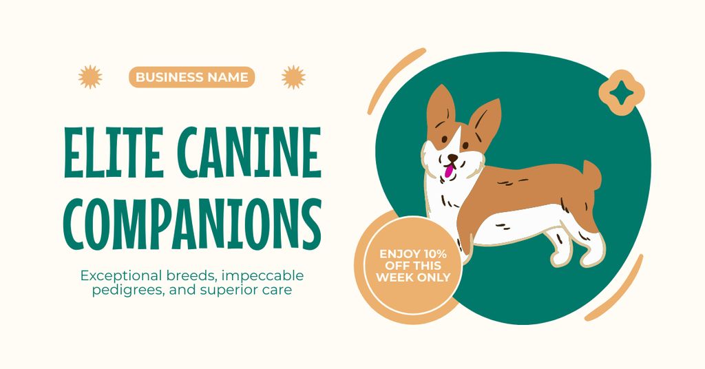 Template di design Elite Canine Companions from Professional Breeders Facebook AD