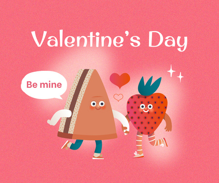 Designvorlage Cute Valentine's Day Holiday Greeting für Facebook