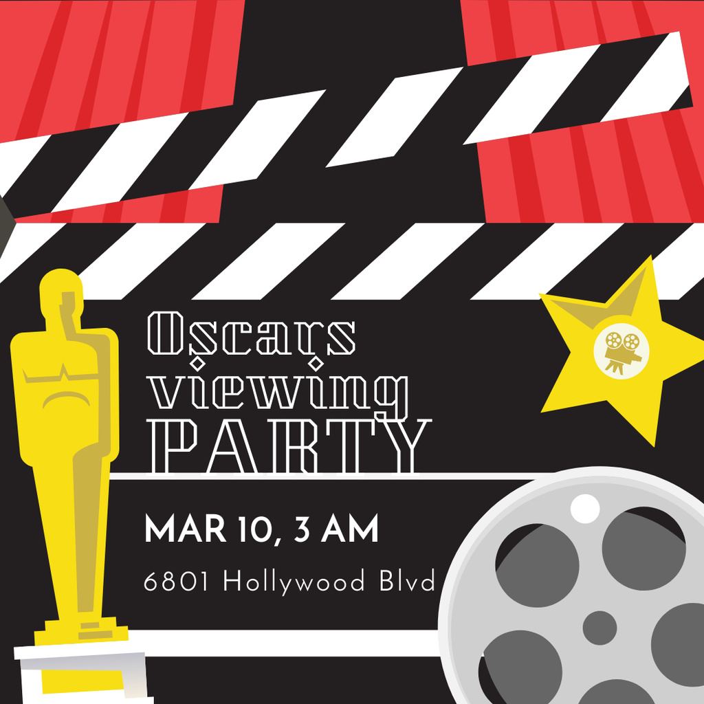 Designvorlage Annual Academy Awards viewing party für Instagram AD