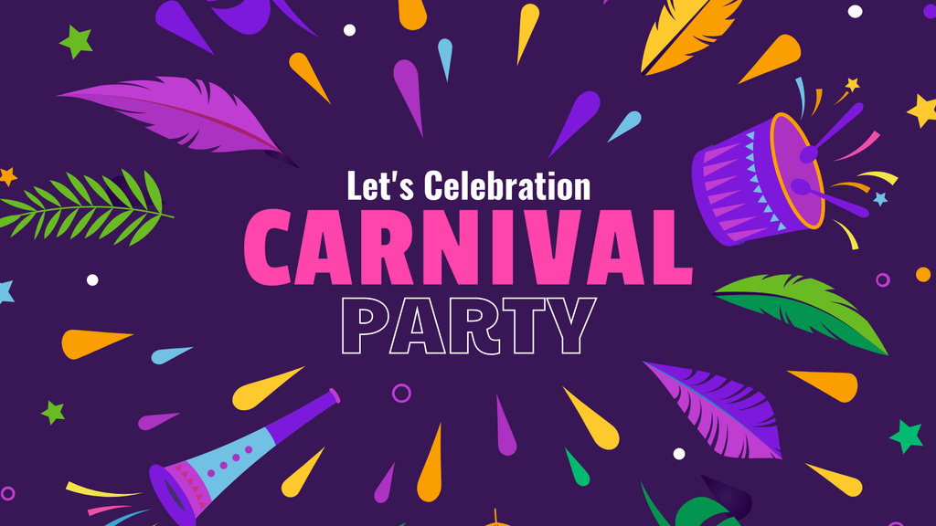 Bright Carnival Party Celebration Announcement FB event cover – шаблон для дизайна