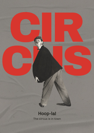 Circus Show Announcement with Clown Poster Tasarım Şablonu
