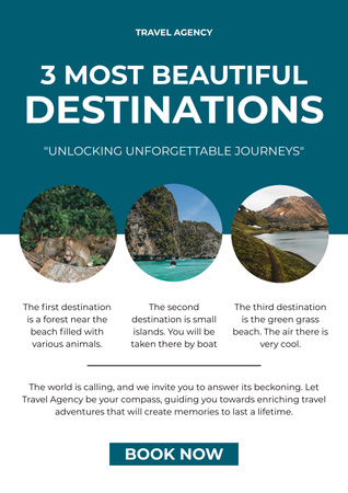 Travel to Beautiful Destinations of Nature Poster Design Template