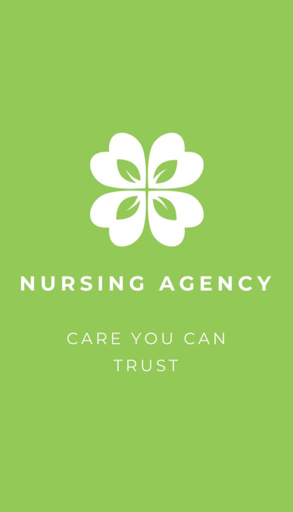 Nursing Agency Contact Details Business Card US Vertical Design Template