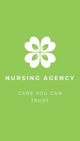 Ontwerpsjabloon van Business Card US Vertical van Nursing Agency Contact Details