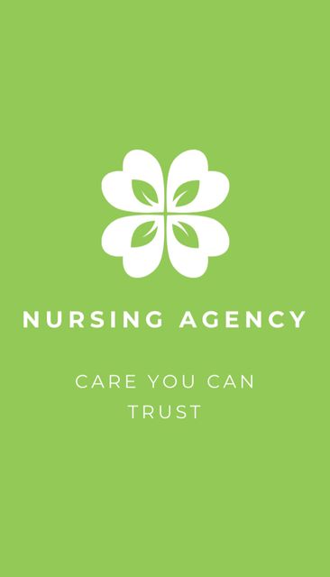 Nursing Agency Contact Details Business Card US Vertical Design Template