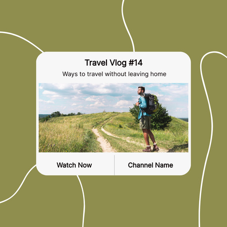 Ontwerpsjabloon van Instagram van Man with Backpack for Virtual Journey Blog