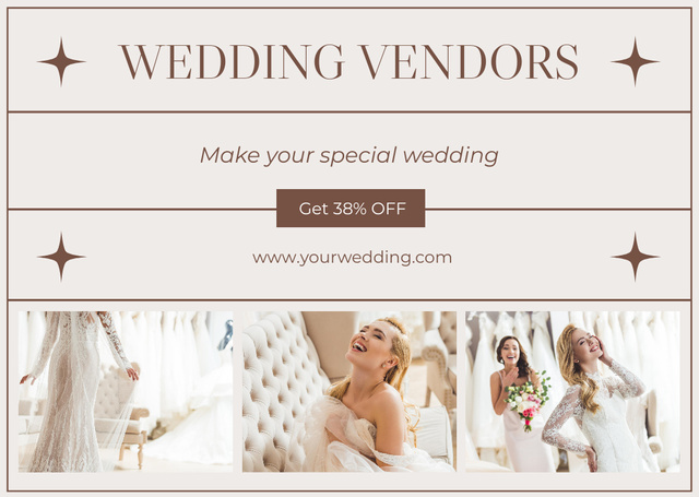 Wedding Dresses Store Card Modelo de Design