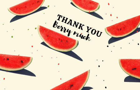 Thankful Phrase with Watermelon Disco Balls Thank You Card 5.5x8.5in Design Template