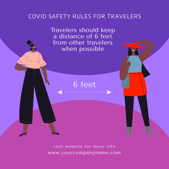 Modèle de visuel Covid Rules for Travelers - Instagram