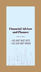 Financial Advisor and Planner Offer with Modern City Buildings
