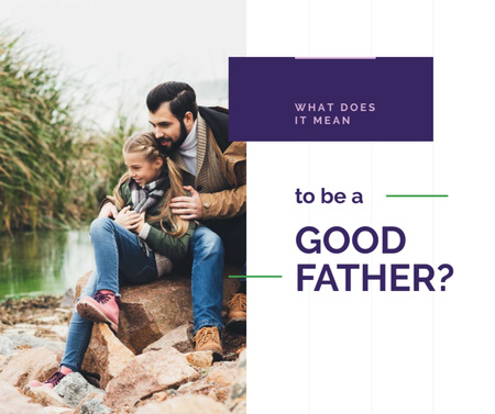 Template di design Essere un buon padre papà con sua figlia Facebook