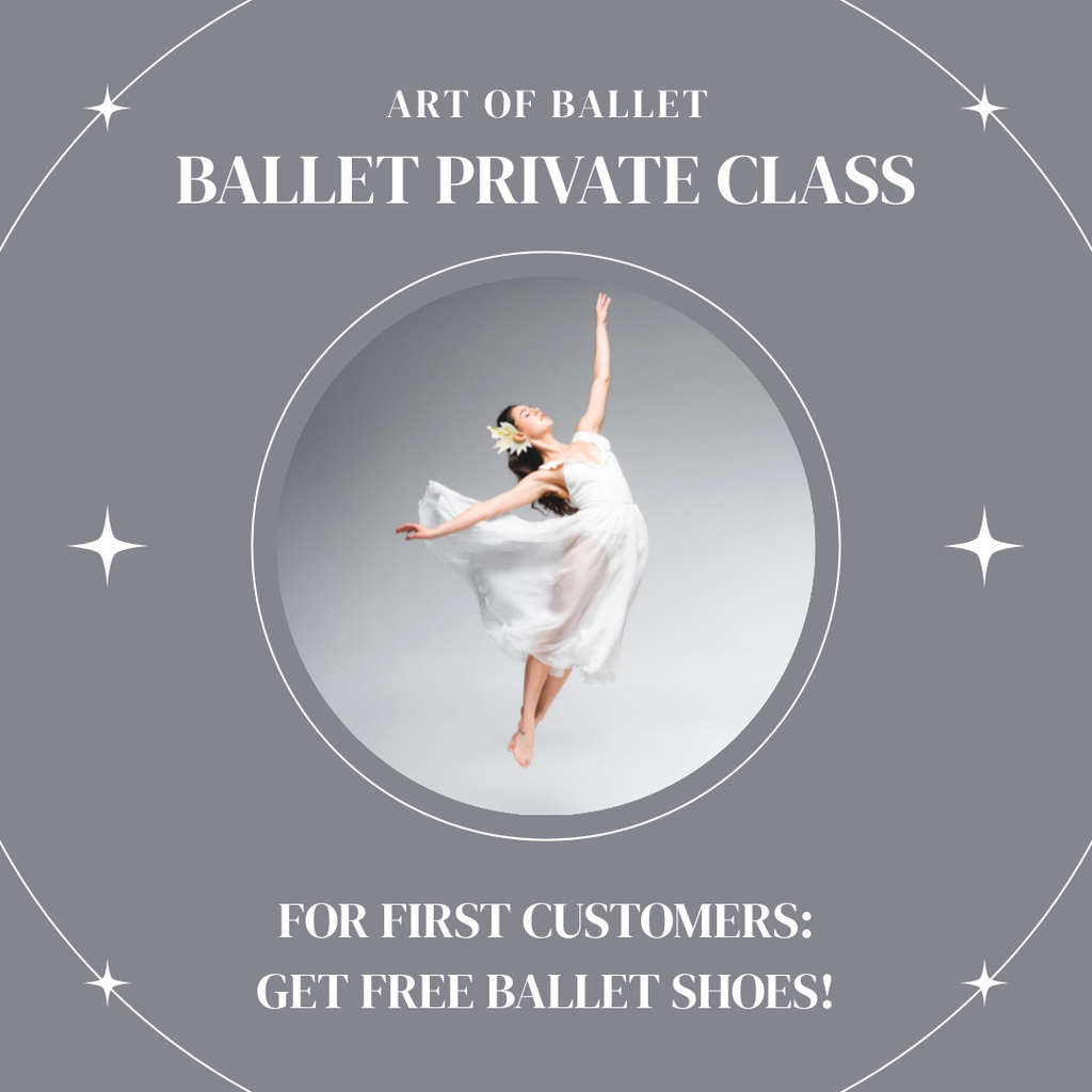 Designvorlage Offer of Ballet Private Class für Instagram