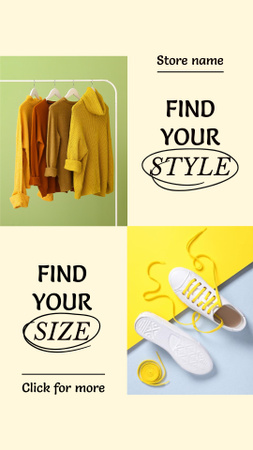 Tyylikkäät vaatteet ja tennarit Instagram Story Design Template