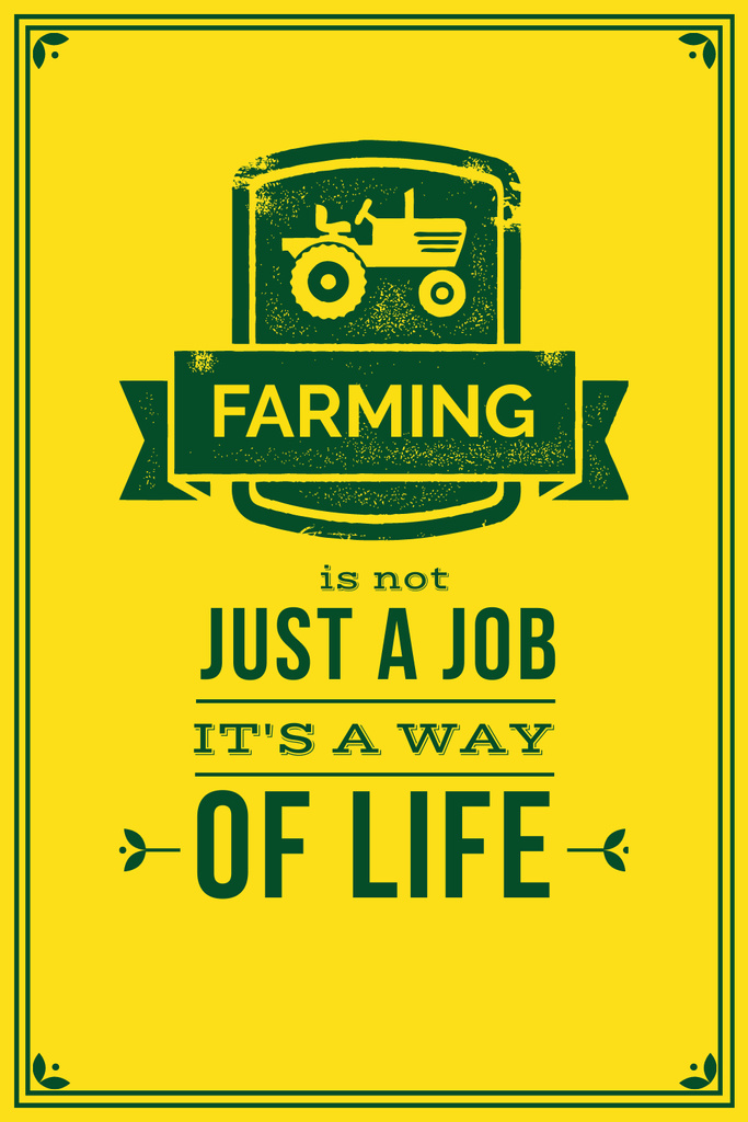 Designvorlage Agricultural yellow Ad with quotation für Pinterest