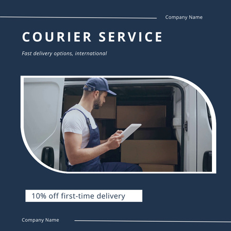 Price Reduce on Courier Services Animated Post Design Template