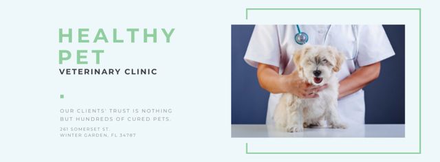 Healthy pet Veterinary clinic Facebook coverデザインテンプレート