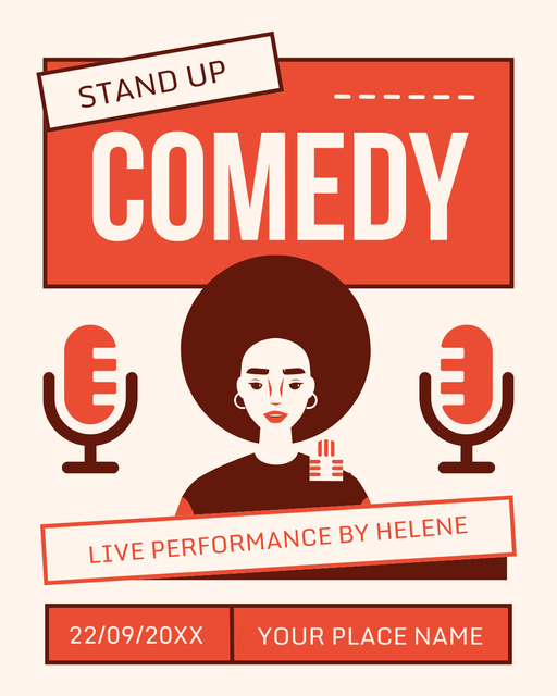 Szablon projektu Announcement of Live Performance at Comedy Show Instagram Post Vertical