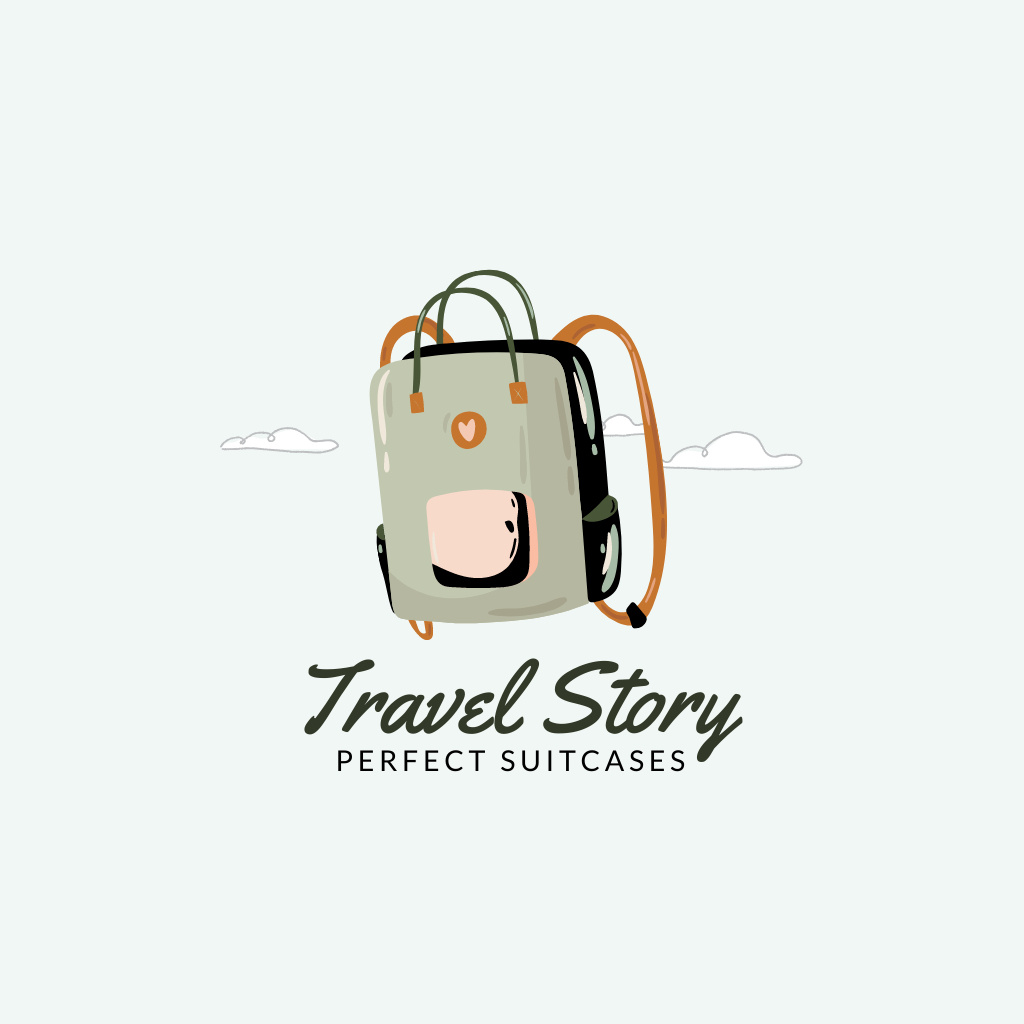 Travel Suitcases Sale Offer Logo Design Template