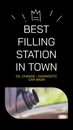 Car Filling Station With Wash And Oil Change Offer Instagram Video Story Design Template