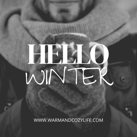 Cute Winter Greeting Instagram Design Template