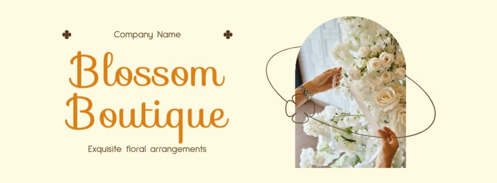 Exclusive Offer of Blooming Boutique with Fresh Flowers Facebook cover Design Template
