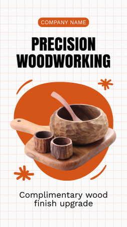 Unmatched Wooden Dishware And Woodworking Service Instagram Story Design Template
