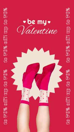 Ontwerpsjabloon van Instagram Story van Stijlvolle schoenenverkoop voor Valentijnsdag