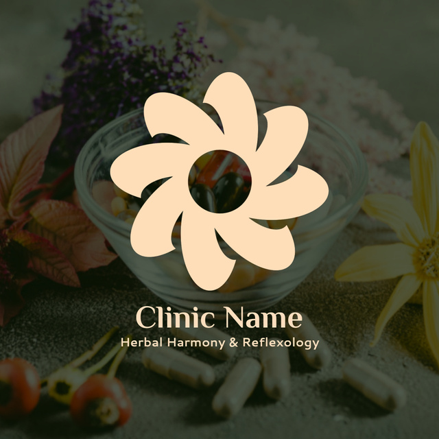 Template di design Herbal Harmony And Reflexology Treatment Offer Animated Logo