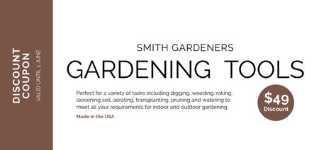 Garden Tools Offer Coupon Din Large Design Template