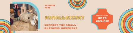 Platilla de diseño Discount Offer during Support Small Business Movement Twitter