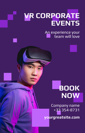 Plantilla de diseño de Virtual Corporate Events Ad on Purple Invitation 4.6x7.2in 