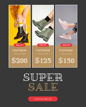 Fashion Sale with Woman in Stylish Shoes Poster 16x20in Design Template