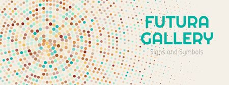 Art Gallery Ad with Colorful Dots in Circles Facebook cover Modelo de Design